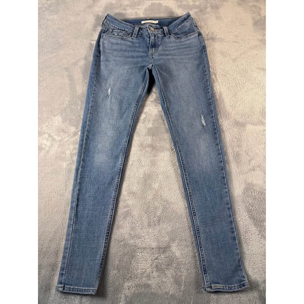 🌸Levi’s 535 Super Skinny Jeans Size 28 Distressed Stretch Denim